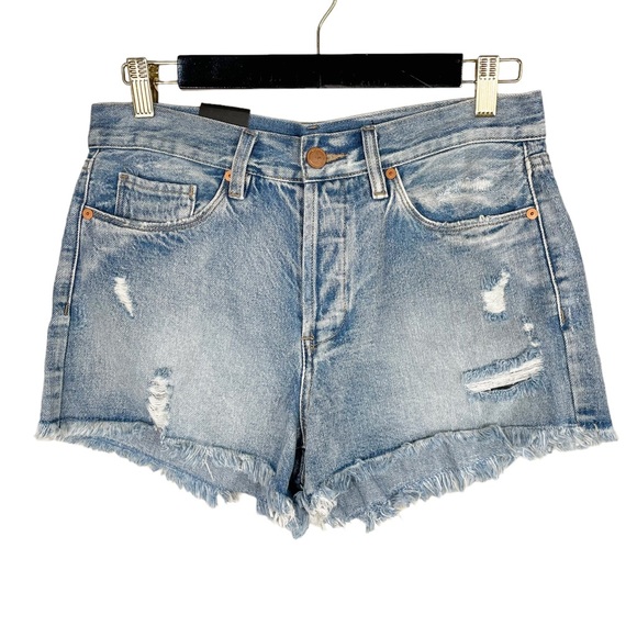 NWT Blank NYC Distressed High Rise Denim Short - Picture 3 of 13